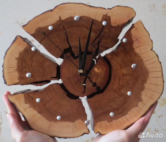 Часы настенные декоративные. Яблоневый пазл. DIY