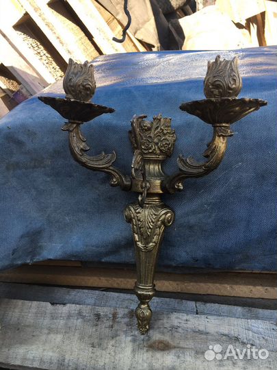 Старинный подсвечник Латунь/Бронза