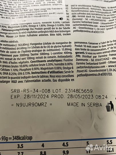 Farmina ND для стерилизованных кошек, 5кг и 1,5кг