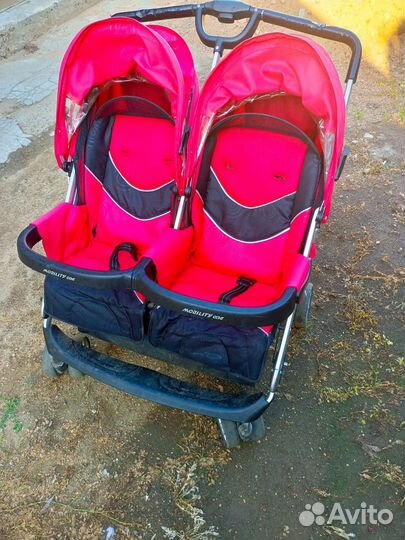 Прогулочная коляска для двойни бу