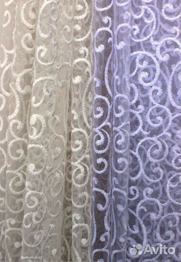 Тюль с вышивкой, готовые комплекты