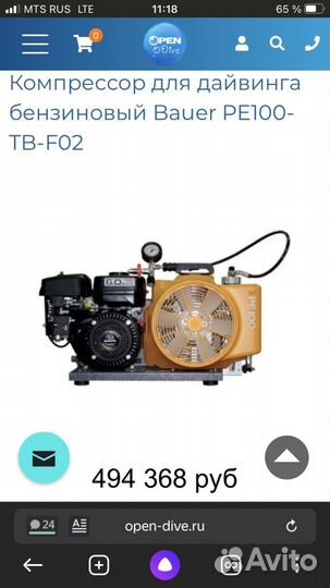 Компрессор bauer PE100-TB/TE/TW