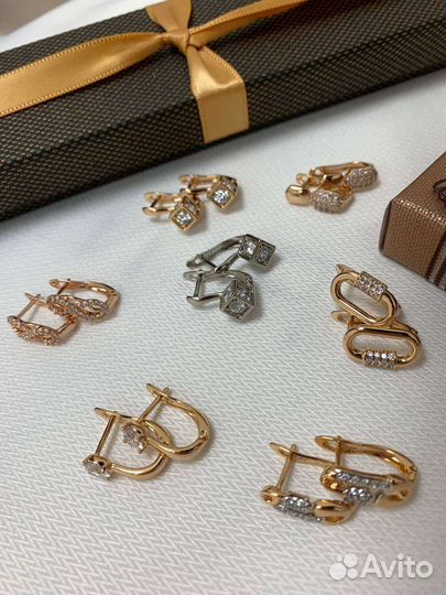 Серьги детские золото медицинское