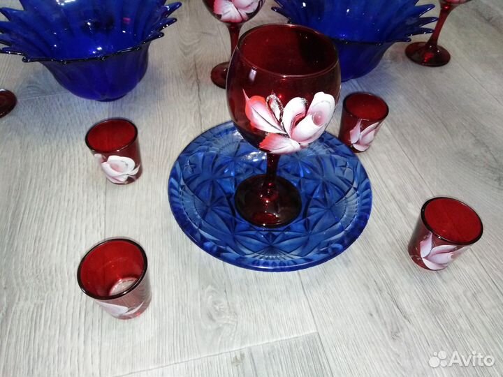 Посуда СССР цветное стекло цена за лот