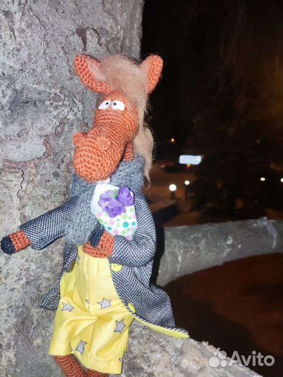 Конь в пальто интерьерная игрушка ручной работы