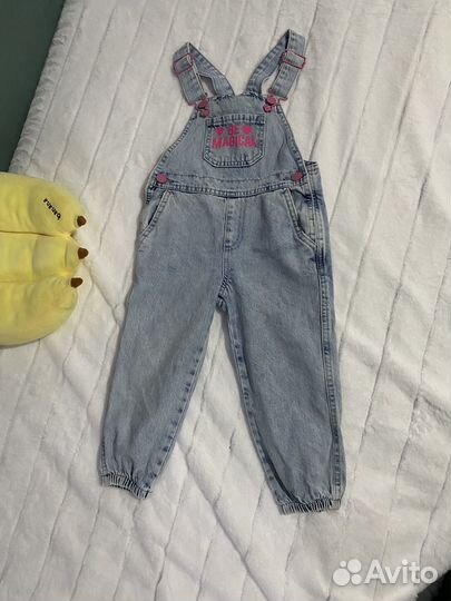 Полукомбинезон джинсовый для девочки 92-98 см