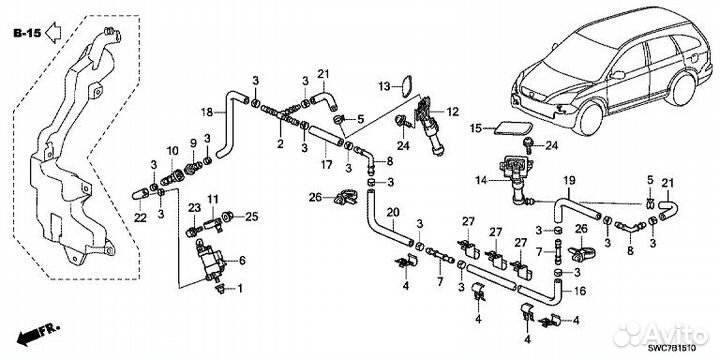 Форсунки омывателя фар Honda CR-V III