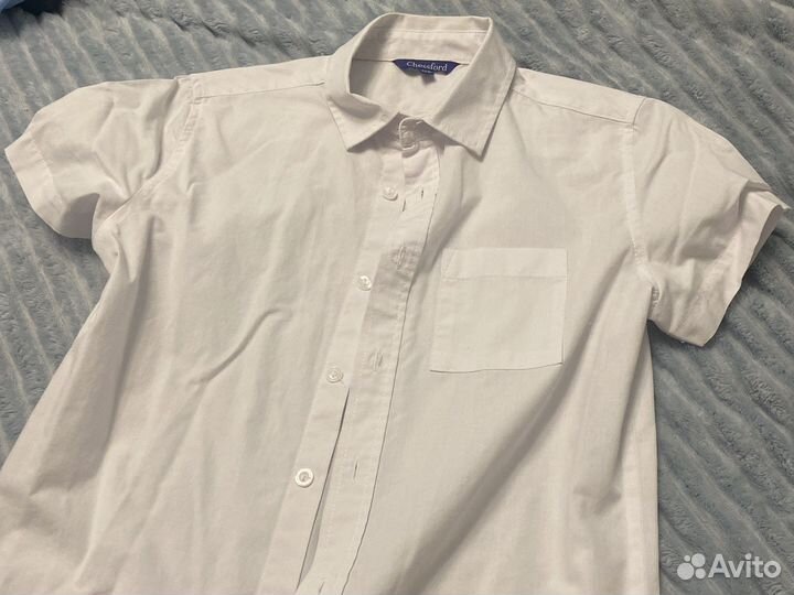 Рубашка белая на мальчика 128