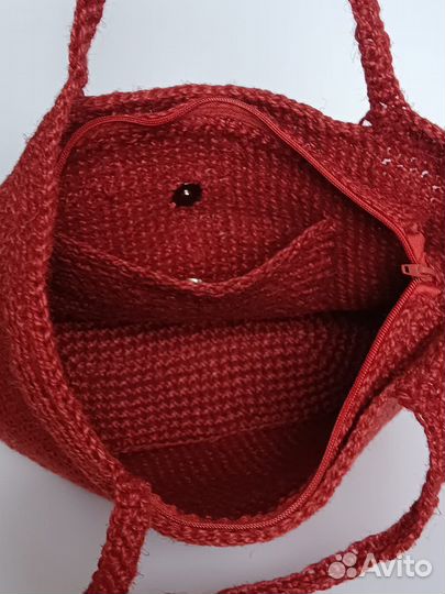 Cумка вязаная из джута ручной работы