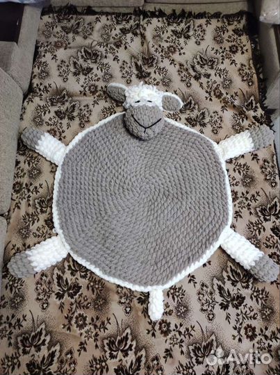 Коврик Овечка из пряжи Ализе Пуфи/Alize Puffy