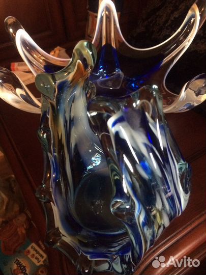 Вазы парные. Bohemia. Гутное стекло