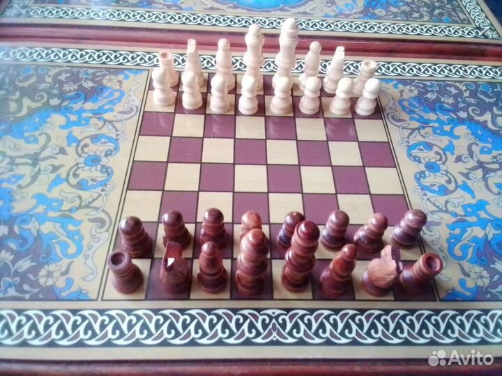 Нарды, шахматы, шашки. 3 в 1. Новые. Дерево