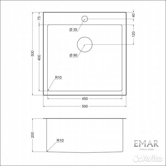 Мойка для кухни Emar EMB-117A PVD Nano Golden