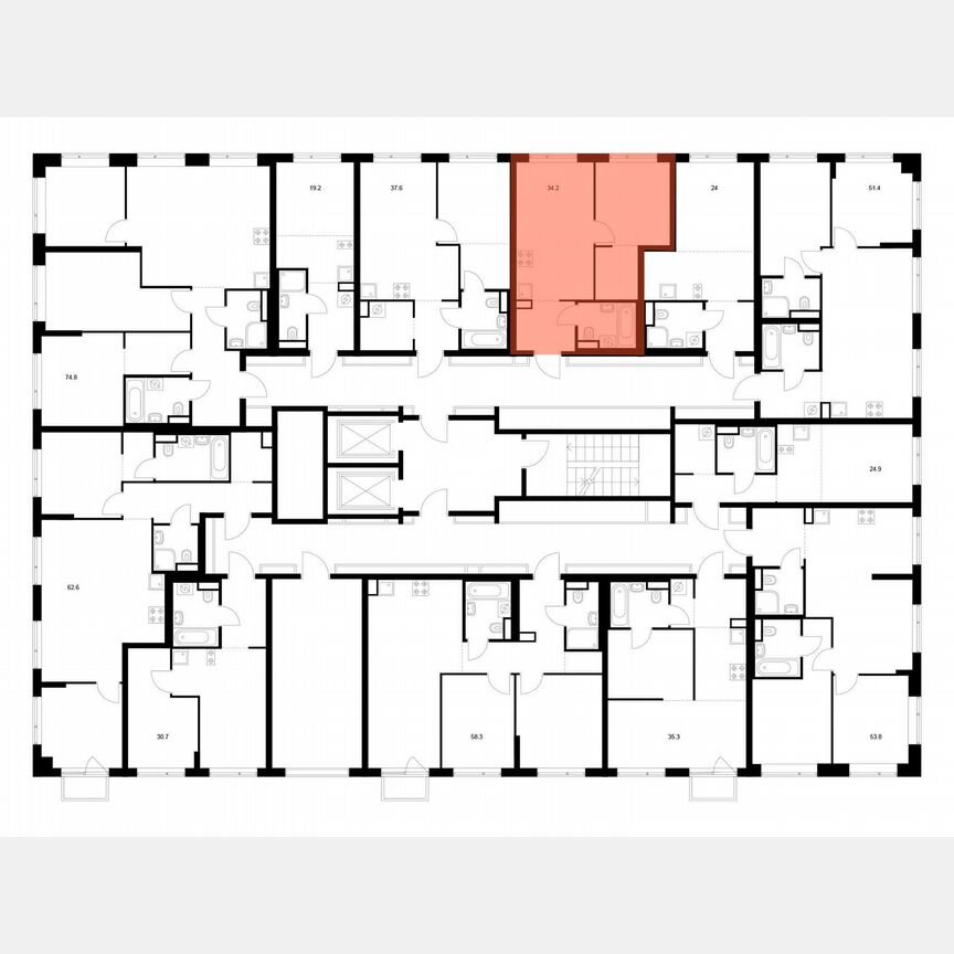 1-к. квартира, 34,2 м², 11/16 эт.