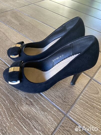 Туфли черные замшевые размер 40