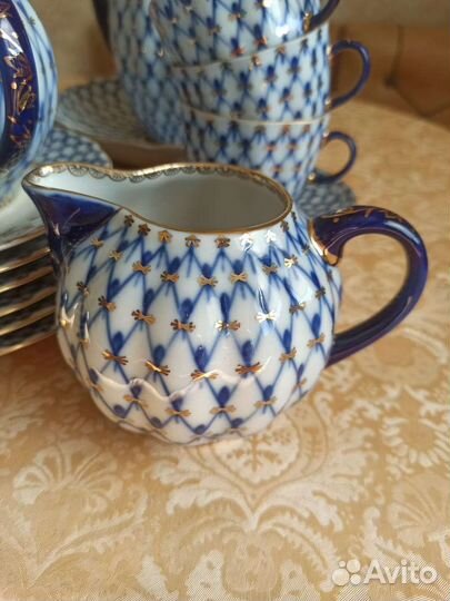 Чайный сервиз лфз кобальтовая сетка