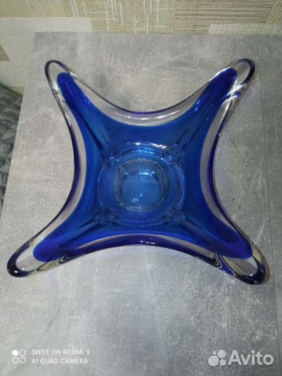 Ваза конфетница из цветного стекла