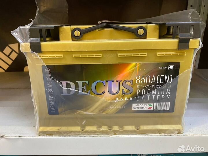 Аккумулятор Decus 77 А/ч прямой полярности