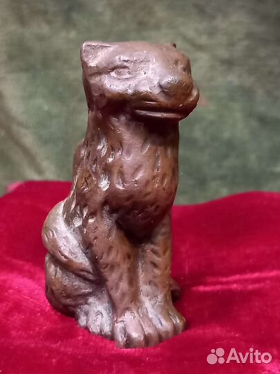 Старинная китайская статуэтка Леопард. 18в, бронза