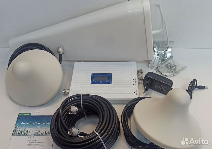 Усилитель 2G/3G/4G до 300 кв.м, 2 домашние антенны