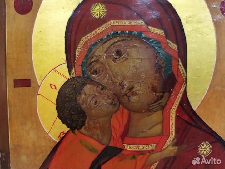 Икона Владимирская пресвятая богородица 19 век