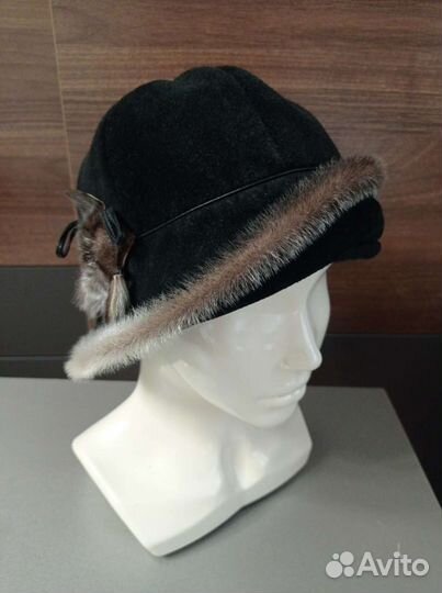Шапка замша