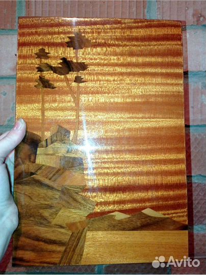 Папка поздравительная. Дерево. Пейзаж. Винтаж