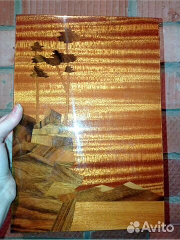 Папка поздравительная. Дерево. Пейзаж. Винтаж