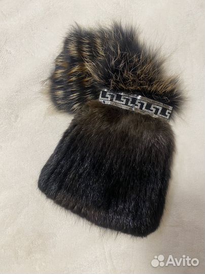Шапка натуральный мех женская новая