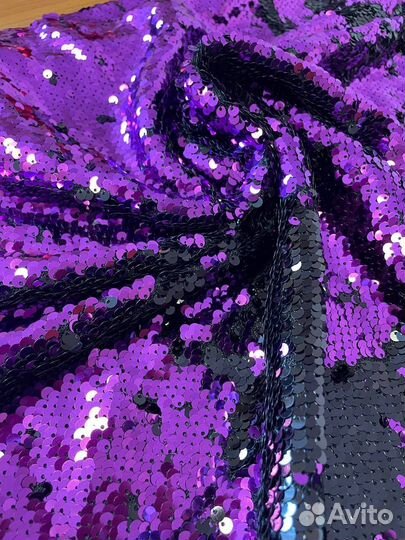 Ткань с пайетками на сетке двухсторонние