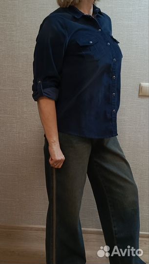 Рубашка женская вельветовая 48 50, оверсайз