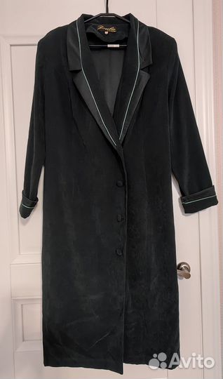 Зеленое платье халат, замшевое