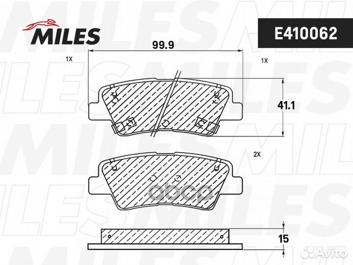 Колодки тормозные (Смесь Low-Metallic) задние
