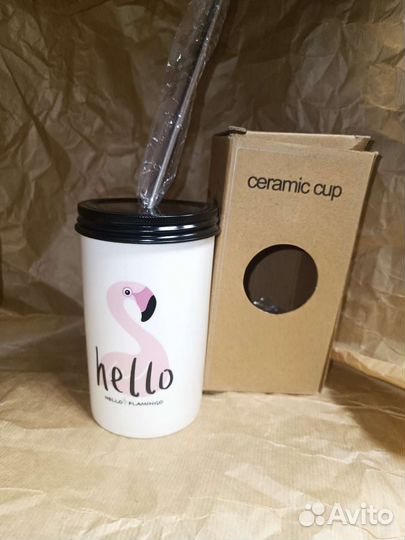 Стакан с трубочкой (новый)