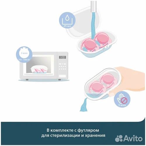 Пустышка Philips Avent, 2 шт, 0 мес +