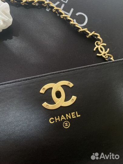 Клатч chanel кожаный