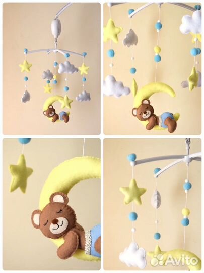 Мобиль в кроватку из фетра (новый)