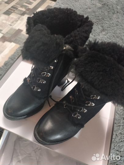 Ботильоны натуральная кожа, натуральный мех 36