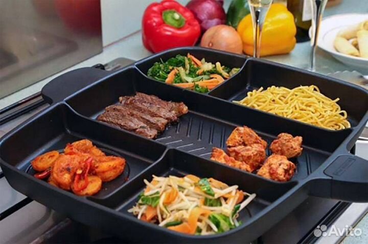 Антипригарная сковорода с несколькими отделениями