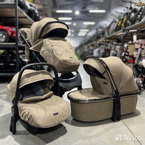 Коляска модульная Luxmom 770 2 в 1, серый и кофе