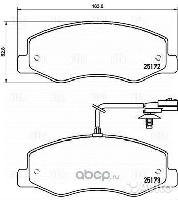Колодки тормозные дисковые зад (сдв ошин) (компл с 2 датч) зад