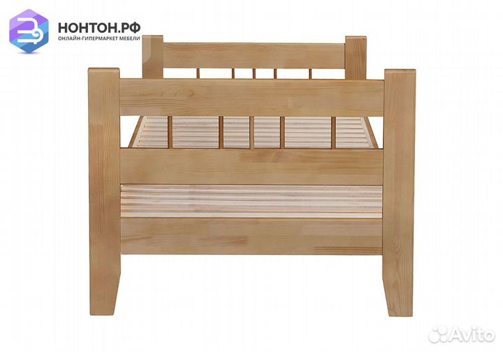 Кровать Массив-2Н с большой спинкой бук