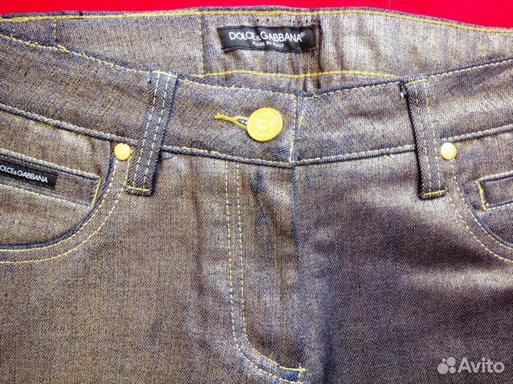 Джинсы Dolce&Gabbana золотые 44-46 W29
