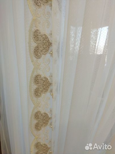 Тюль двойная. В комплекте 2 штуки высота 2500