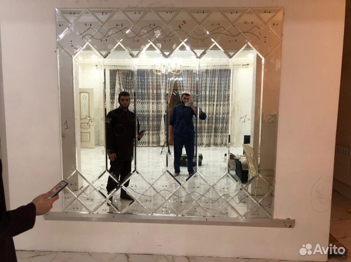 Зеркальные плитки ромбики