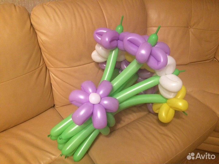 Цветы из шариков (шдм) букет из шаров, ромашки