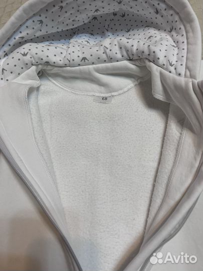 Комбинезон флисовый белый 68