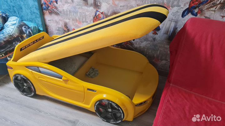 Детская кровать машина с матрасом Romack