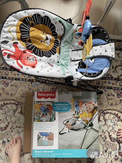 Кресло качалка детское Fisher-Price+батарейка
