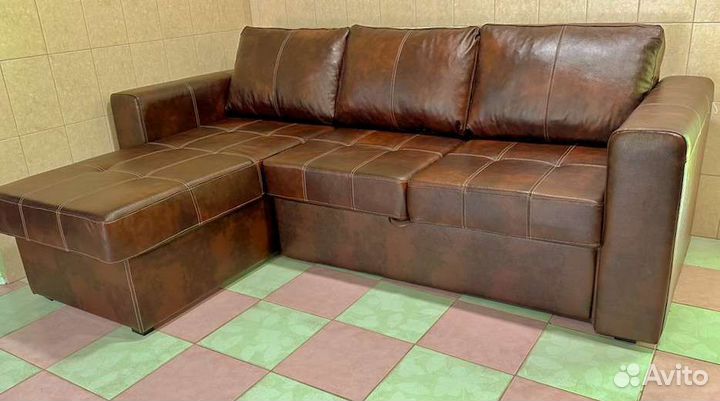 Диван кровать, кожаный, финский